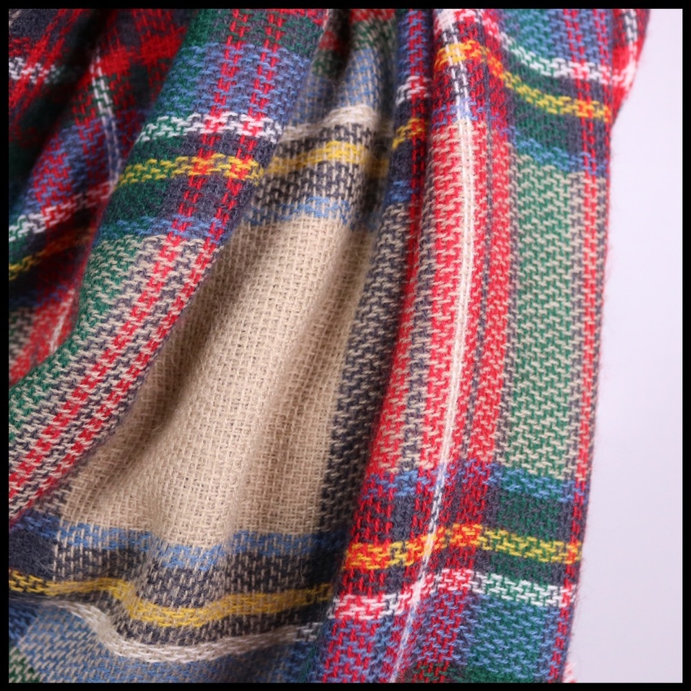 Classic BLANKET SCARF Tartan Plaid Oversized Shawl - Picture 4 of 8